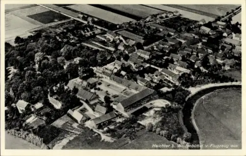 Ak Halchter Wolfenbüttel in Niedersachsen, Fliegeraufnahme