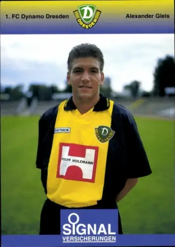 Autogrammkarte Fußballer Alexander Gleis, Dynamo Dresden