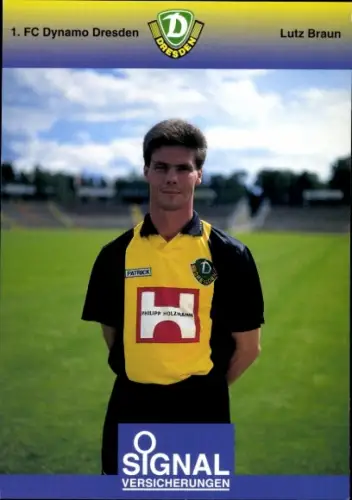 Autogrammkarte Fußballer Lutz Braun, Dynamo Dresden