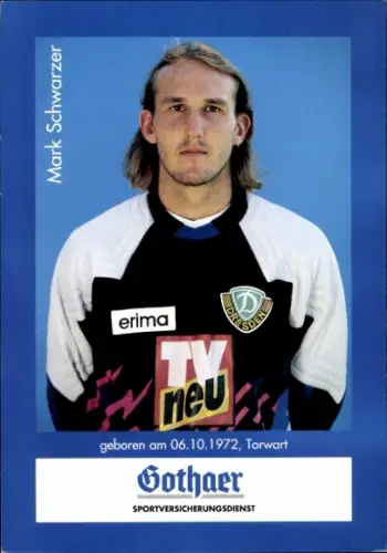 Autogrammkarte Fußballer Mark Schwarzer, 1. FC Dynamo Dresden
