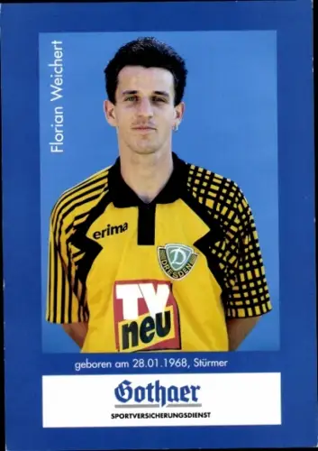 Autogrammkarte Fußballer Florian Weichert, 1. FC Dynamo Dresden