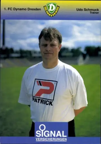 Autogrammkarte Trainer Udo Schmuck, 1. FC Dynamo Dresden