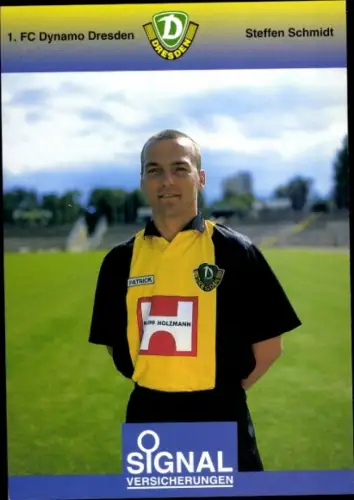 Autogrammkarte Fußballer Steffen Schmidt, 1. FC Dynamo Dresden
