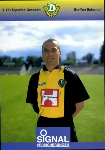 Autogrammkarte Fußballer Steffen Schmidt, 1. FC Dynamo Dresden