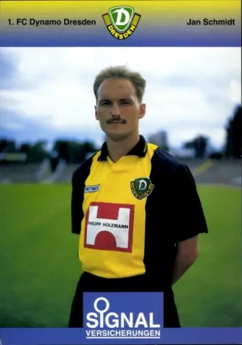 Autogrammkarte Fußballer Jan Schmidt, 1. FC Dynamo Dresden