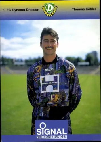Autogrammkarte Fußballer Thomas Köhler, 1. FC Dynamo Dresden
