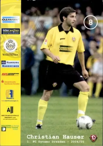 Autogrammkarte Fußballer Christian Hauser, Dynamo Dresden