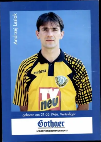Autogrammkarte Fußballer Andrzej Lesiak, Dynamo Dresden