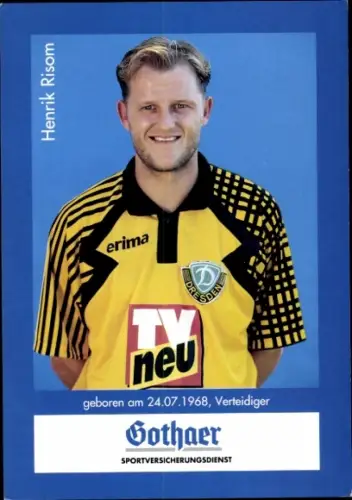 Autogrammkarte Fußballer Henrik Risom, Dynamo Dresden