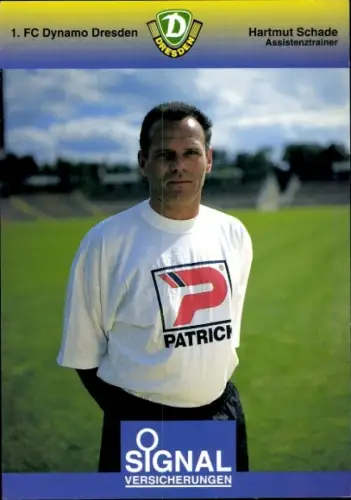 Autogrammkarte Assistenztrainer Hartmut Schade, Dynamo Dresden