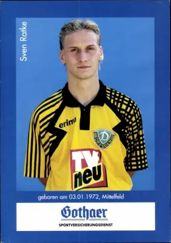 Autogrammkarte Fußballer Sven Ratke, Dynamo Dresden