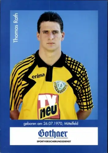 Autogrammkarte Fußballer Thomas Rath, Dynamo Dresden