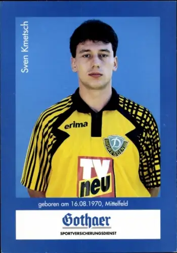 Autogrammkarte Fußballer Sven Kmetsch, Dynamo Dresden