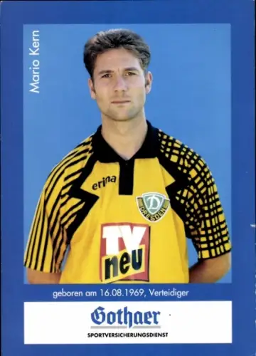 Autogrammkarte Fußballer Mario Kern, Dynamo Dresden