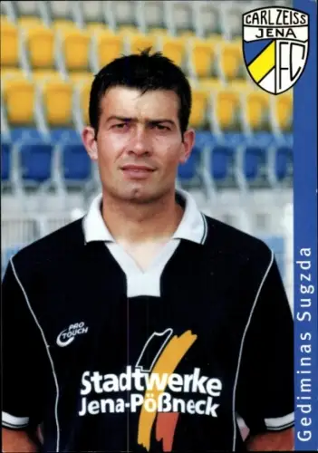 Autogrammkarte Fußballer Gediminas Sugzda, FC Carl Zeiss Jena