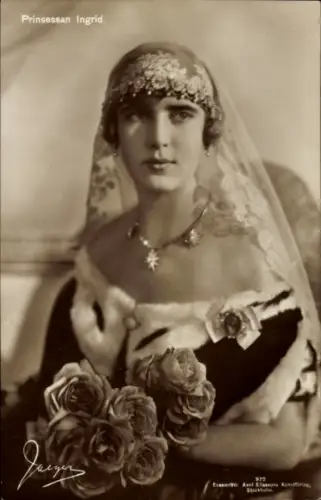 Ak Prinzessin Ingrid von Schweden, Portrait