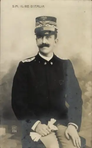 Ak König Vittorio Emanuele III, Portrait