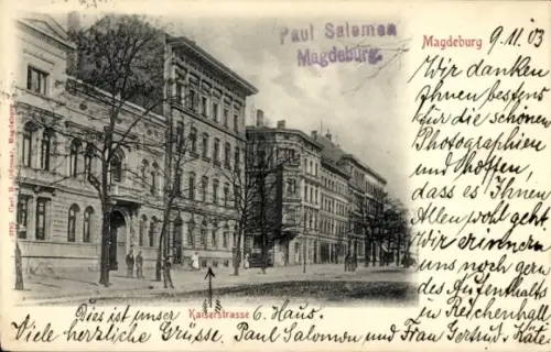 Ak Magdeburg an der Elbe, Kaiserstraße 6 und Nachbarhäuser, Paul Salomon