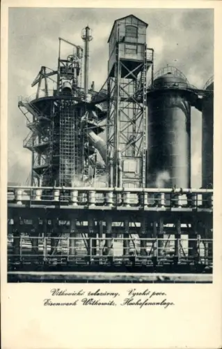 Ak Vítkovice Witkowitz Region Reichenberg, Eisenwerk, Hochofenanlage
