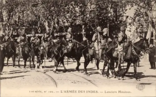 CPA Armee des Indes, Lanciers Hindous