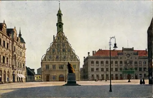 Ak Zwickau in Sachsen, Hauptmarkt, Gewandhaus, Rathaus