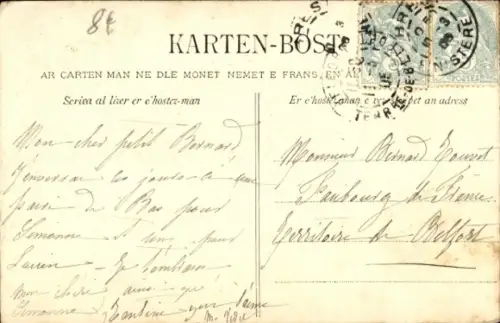 CPA Jeune Homme de Pont-l'Abbé, Mann in Tracht