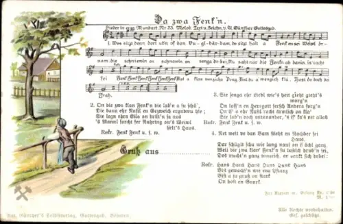 Lied Ak Anton Günther, Da zwa Fenk'n, erzgebirgische Mundart Nr. 23