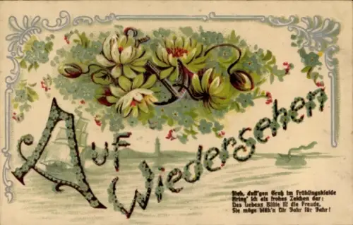 Ak Auf Wiedersehen, Blumen