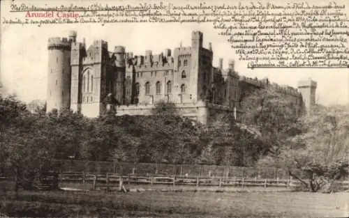 Ak Arundel West Sussex England, Arundel Castle,  Burg, Landschaft,