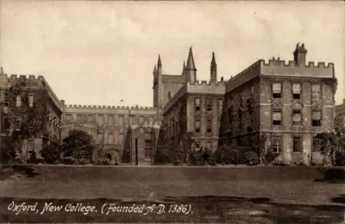 Ak Oxford Oxfordshire England,  New College, gegründet 1386,  Architektur