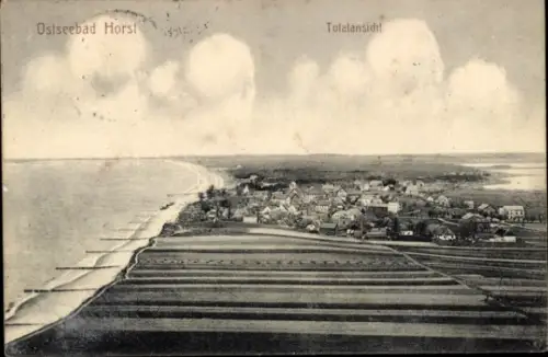 Ak Niechorze Ostseebad Horst Pommern, Totalansicht