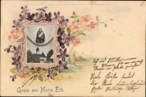 Präge Passepartout Ak Siegsdorf in Oberbayern, Kloster Maria Eck