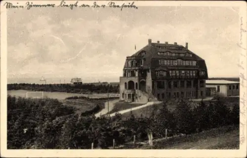 Ak Wyk auf Föhr Nordfriesland, Südstrand, Dr. med Gmelin Sanatorium, Sportplatz