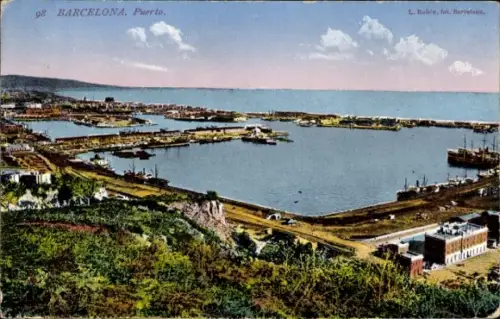 Ak Barcelona Katalonien Spanien, Hafen