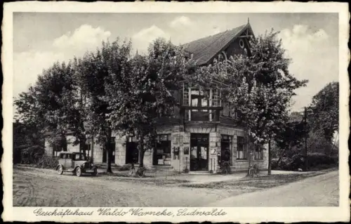 Ak Sudwalde Niedersachsen, Auto, Geschäftshaus
