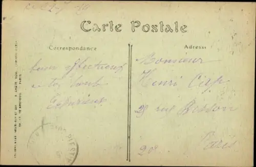 Ak Plestin les Grèves Cotes d'Amor, La Place, Hotel, Thoraval, Estaminet