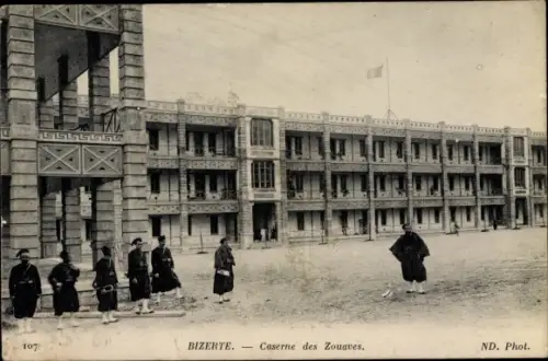 Ak Bizerte Tunesien, Caserne des Zouaves