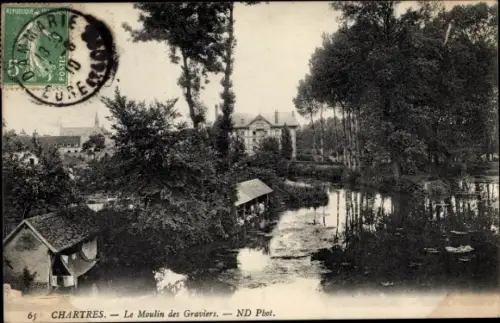 Ak Chartres Eure et Loir, Le Moulin des Graviers