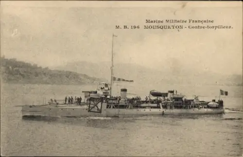 Ak Französisches Kriegsschiff, Mousqueton, Contre-torpilleur
