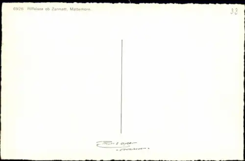 Ak Zermatt Kanton Wallis Schweiz, Riffelsee, Matterhorn