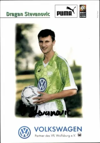 Autogrammkarte Fußballer Dragan Stevanovic, VfL Wolfsburg, Autogramm