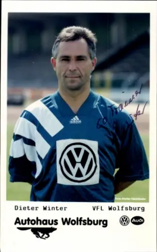 Autogrammkarte Fußballer Dieter Winter, VfL Wolfsburg, Autogramm