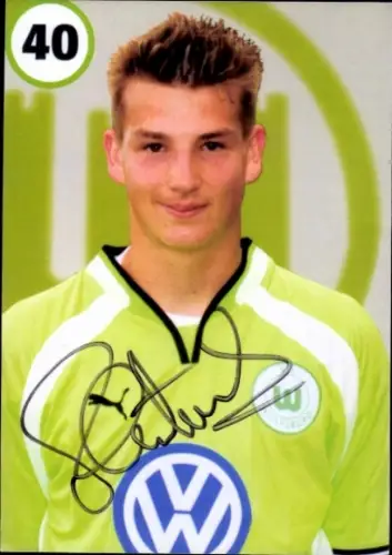 Autogrammkarte Fußballer Patrick Platins, VfL Wolfsburg, Autogramm