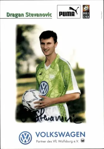 Autogrammkarte Fußballer Dragan Stevanovic, VfL Wolfsburg, Autogramm