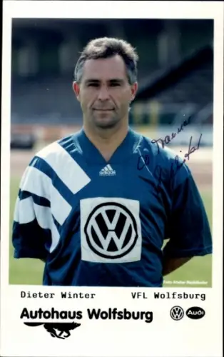 Autogrammkarte Fußballer Dieter Winter, VfL Wolfsburg, Autogramm