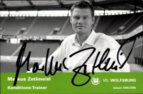 Autogrammkarte Konditionstrainer Markus Zetlmeisl, VfL Wolfsburg, Autogramm