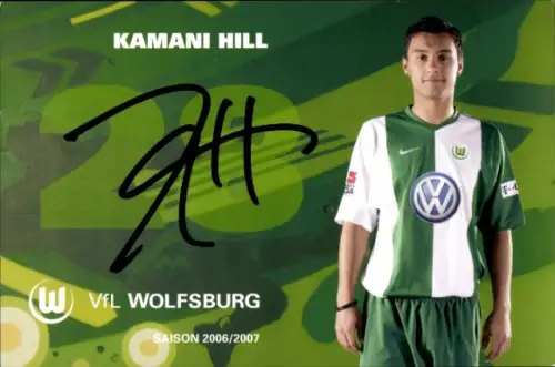 Autogrammkarte Fußballer Kamani Hill, VfL Wolfsburg, Autogramm