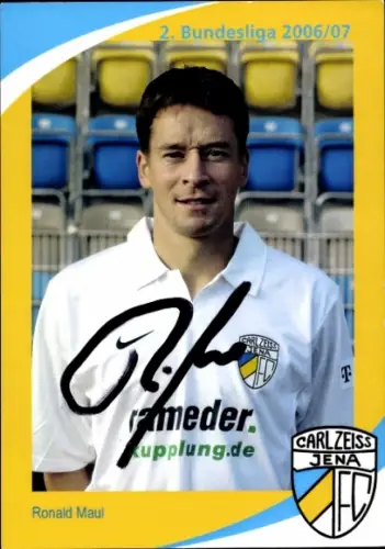 Autogrammkarte Fußballer Ronald Maul, FC Carl Zeiss Jena, Autogramm
