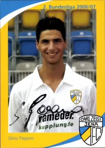 Autogrammkarte Fußballer Silvio Pagano, FC Carl Zeiss Jena, Autogramm