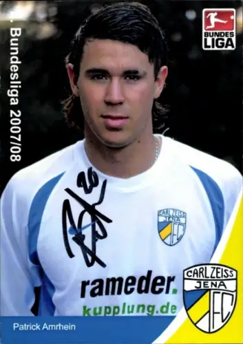 Autogrammkarte Fußballer Patrick Amrhein, FC Carl Zeiss Jena, Autogramm
